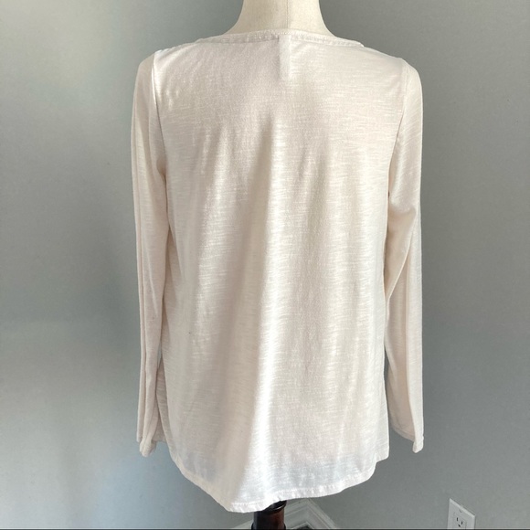 Xhilaration Cream Lace Bohemian Long Sleeve Tee - Picture 2 of 6